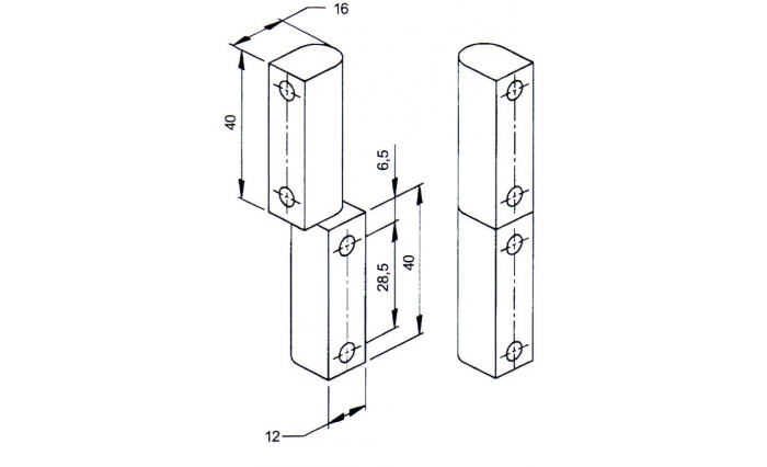 40 x 16 Lift Off Hinge Black Powder Coated