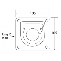 Tie Down Ring Recessed 105 x 105mm