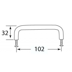 D Handle S/Steel 102mm Centres