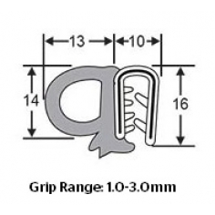 Pinchweld & Rubber on Side Black 60-055