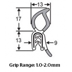 Pinchweld & Rubber on Top Black 66-016
