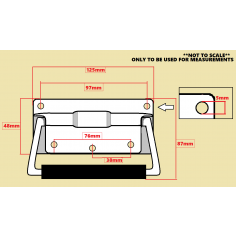 Chest Handle 125mm x 48mm Plate - 86mm Plate c/w Handle