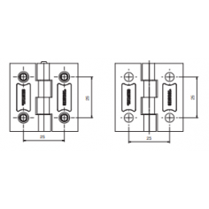 40 x 40mm, Zinc Die Cast, Black EDP, Countersunk Holes