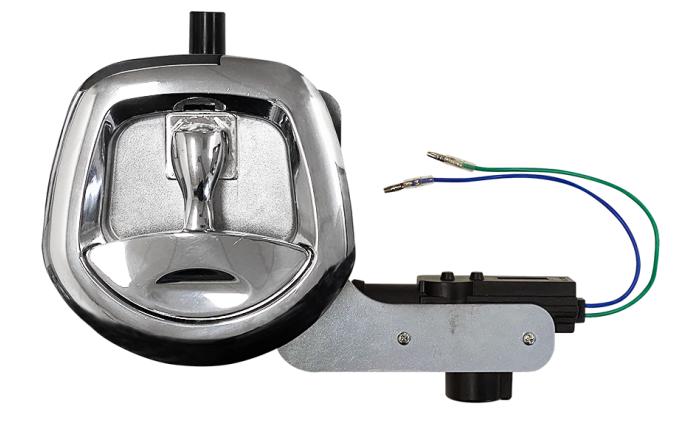 Whale Tail Lock Chrome with 12V Power Locking Kit