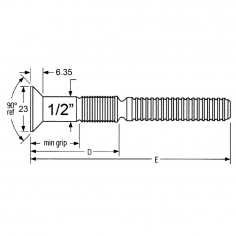 1/2'' C50L Flush Head Black Steel