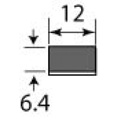 12 x 6.4mm Self Adhesive - Per Metre 