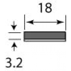 18 x 3.2mm Self Adhesive - Per Metre 