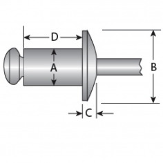 Marson Rivet 5/32" AL/ST Dome