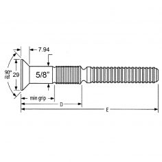 5/8'' C50L Flush Head Black Steel
