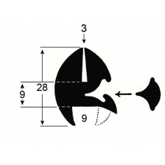 9mm Max to 6mm Min Glass x 9mm Gap x 3mm Metal