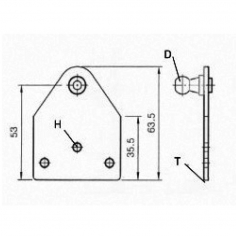 Gas Strut Bracket, Flat F13
