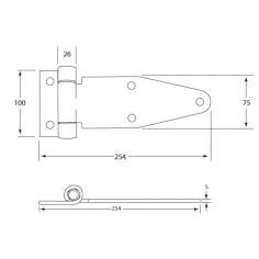 Multipurpose Hinge STRAIGHT Zinc Plated Steel