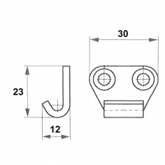 1138.87 Ojop 31Z Zinc Plated Steel Hook Plate