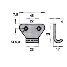 1138.81 Ojop 41Z Zinc Plated Steel Hook Plate
