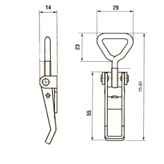 Ojop 701S.ASS  S/S Over Centre Catch Non Locking