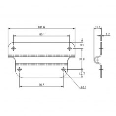 Protex Chest Handle Base Plate SS 304