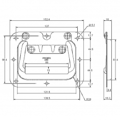 Protex 596 Chest Handle Recessed ZP