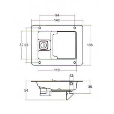 Recessed Lever Lock Stainless Steel    Hook Type