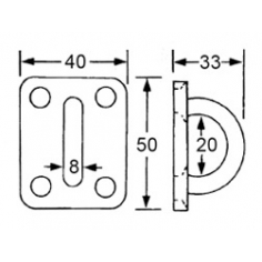 Tie Down Ring Eye Plates 8mm
