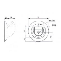 Tie Down Ring ZP Steel c/w Plastic Base