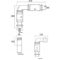 Tipper Swing Hinge Kit 36mm